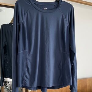Fila steel Blue Performance Long Sleeve Shirt